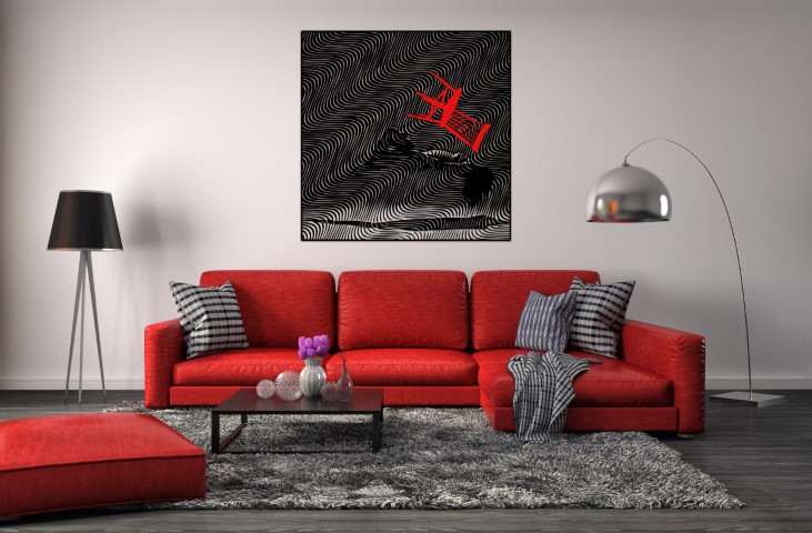 כיסא אדום אומנות מתכת